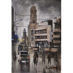 Abdul Hameed, 12 x 18 inch, Acrylic on Canvas, Cityscape Painting, AC-ADHD-136